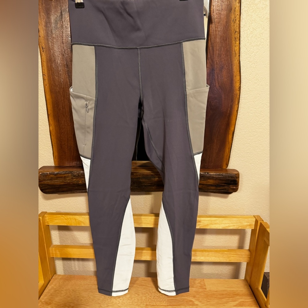 Athleta Gray and Tan Leggings, new without tags
